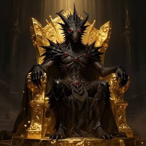 Demonic Eldritch Entity on Golden Throne