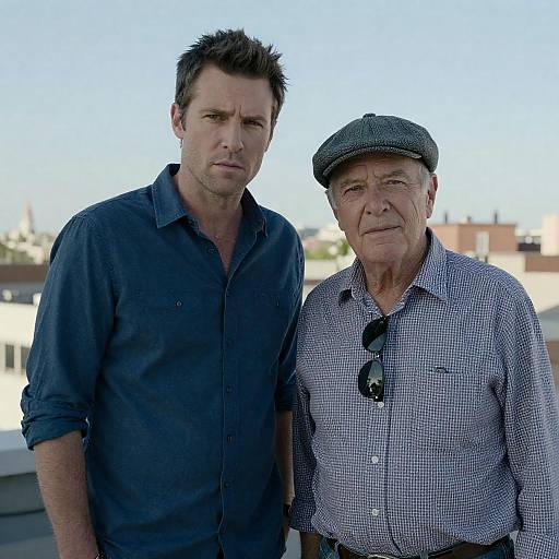 Rooftop Portrait of Two Men