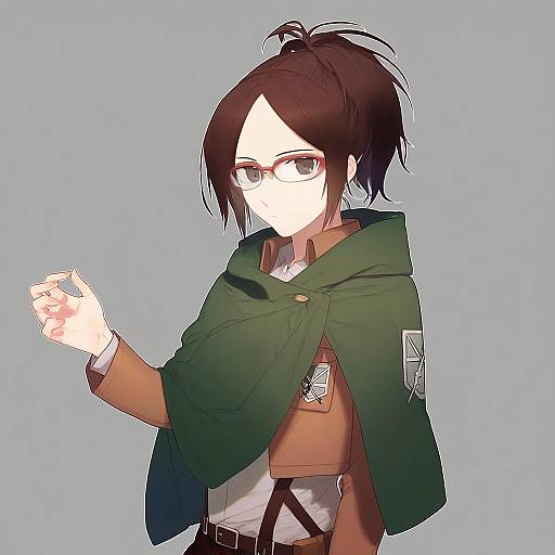 Illustration of Hange zoe, shingeki no kyojin in the style of Noco (adamas)