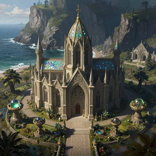Elven Cathedral on Coastal Cliffside