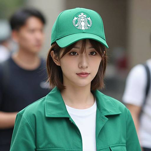 Realistic Adult Starbucks Costume Portrait