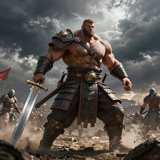 Colossal Buff Warrior in Epic Battle