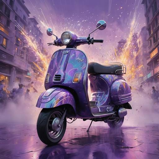 Vespa Scooter in Lavender Mist and Fireworks Vespa Scooter in Lavender Mist and Fireworks