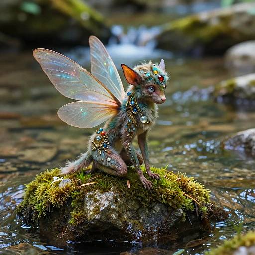 Delicate Fairy Tale Creature by Stream