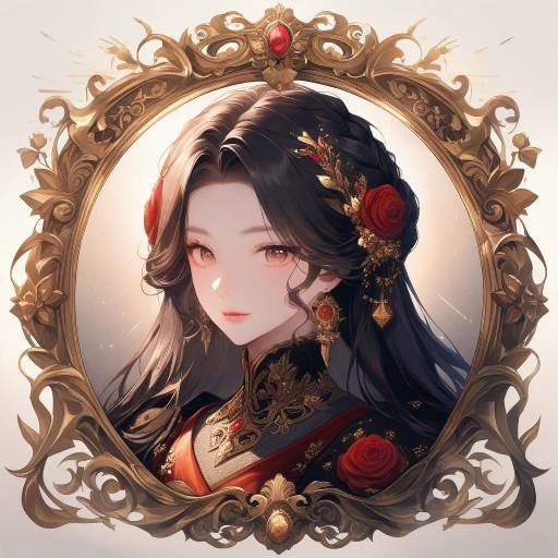 Elegant Woman in Baroque Portrait