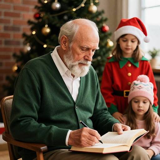 Heartwarming Holiday Scene with Elderly Man
