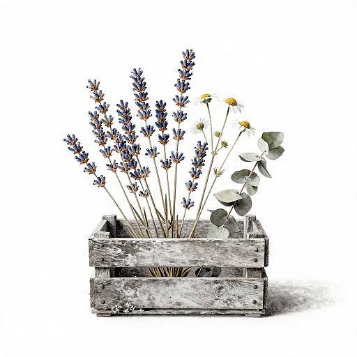 Minimalist Chalk Drawing of Dried Herbs