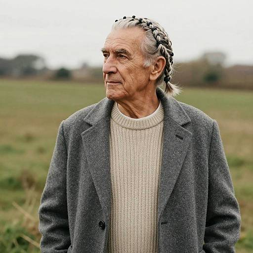 Five-Strand Braid on Elderly Man