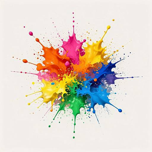 Vibrant Paint Explosion on Neutral Background