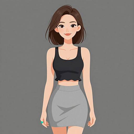 Smiling Woman in Casual Chic Outfit