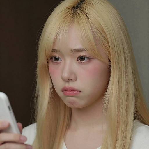 Concerned Young Woman with Blond Hair