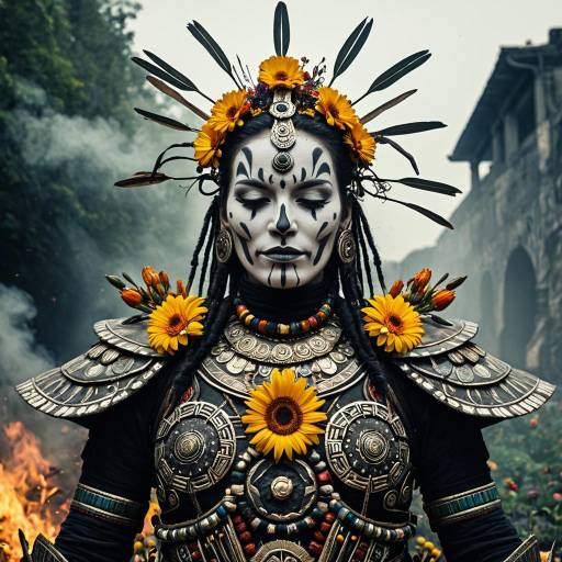 Tribal Warrior Shaman in Floral Armor