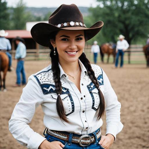 Smiling Cowgirl in Western Attire