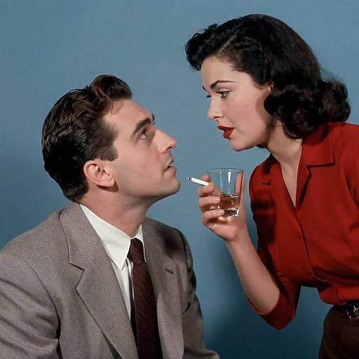 1940s Couple in Intense Conversation