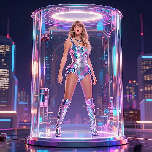 Taylor Swift Clone in Cyberpunk City