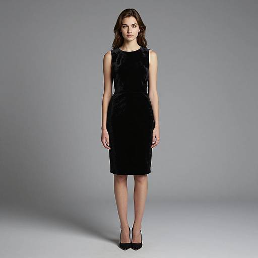 Young woman in black velvet dress