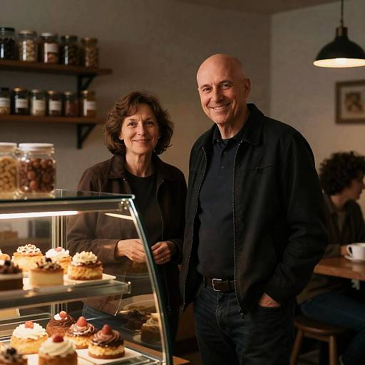 Cozy Bakery Scene with Happy Customers