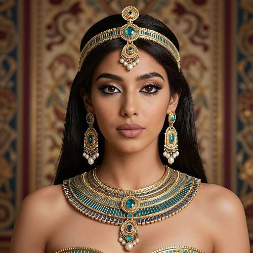 Elegant Egyptian-Inspired Jewelry Portrait
