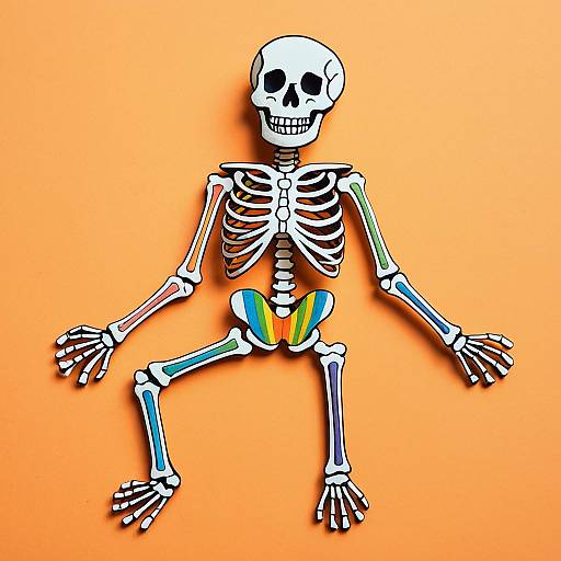 Colorful Rainbow Skeleton Illustration
