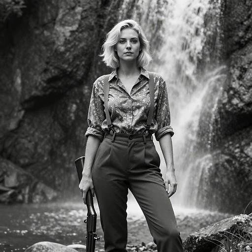 Vintage Black and White Portrait of a Woman