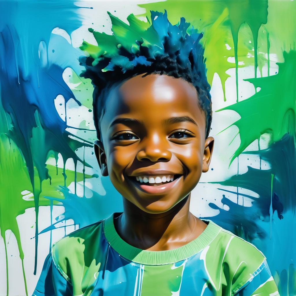 Joyful Two-Tone Portrait of a Boy