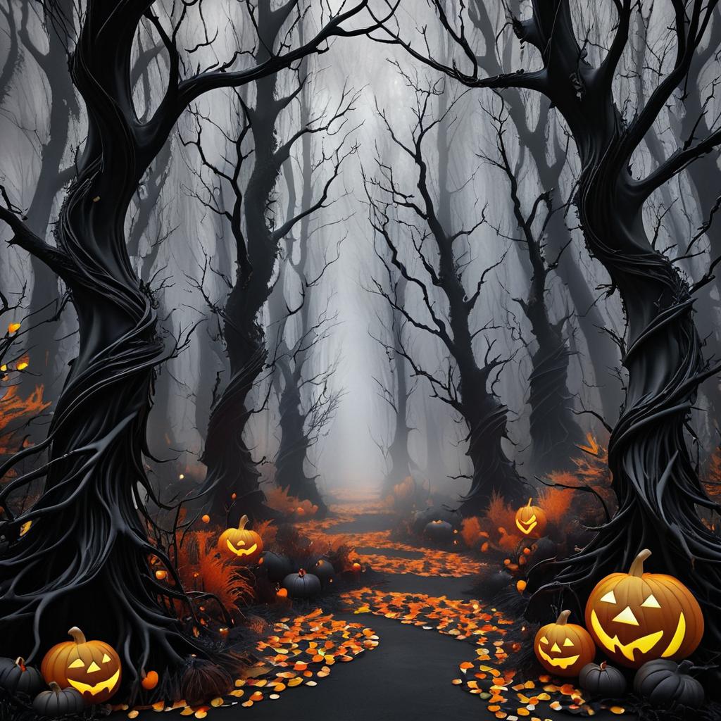 Eerie Gothic Halloween Forest Scene