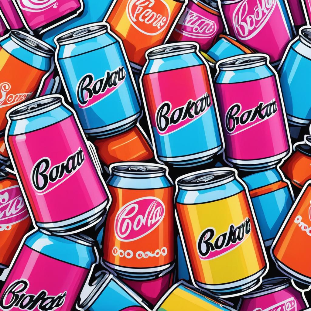 Vibrant Soda Pop Art Sticker Design