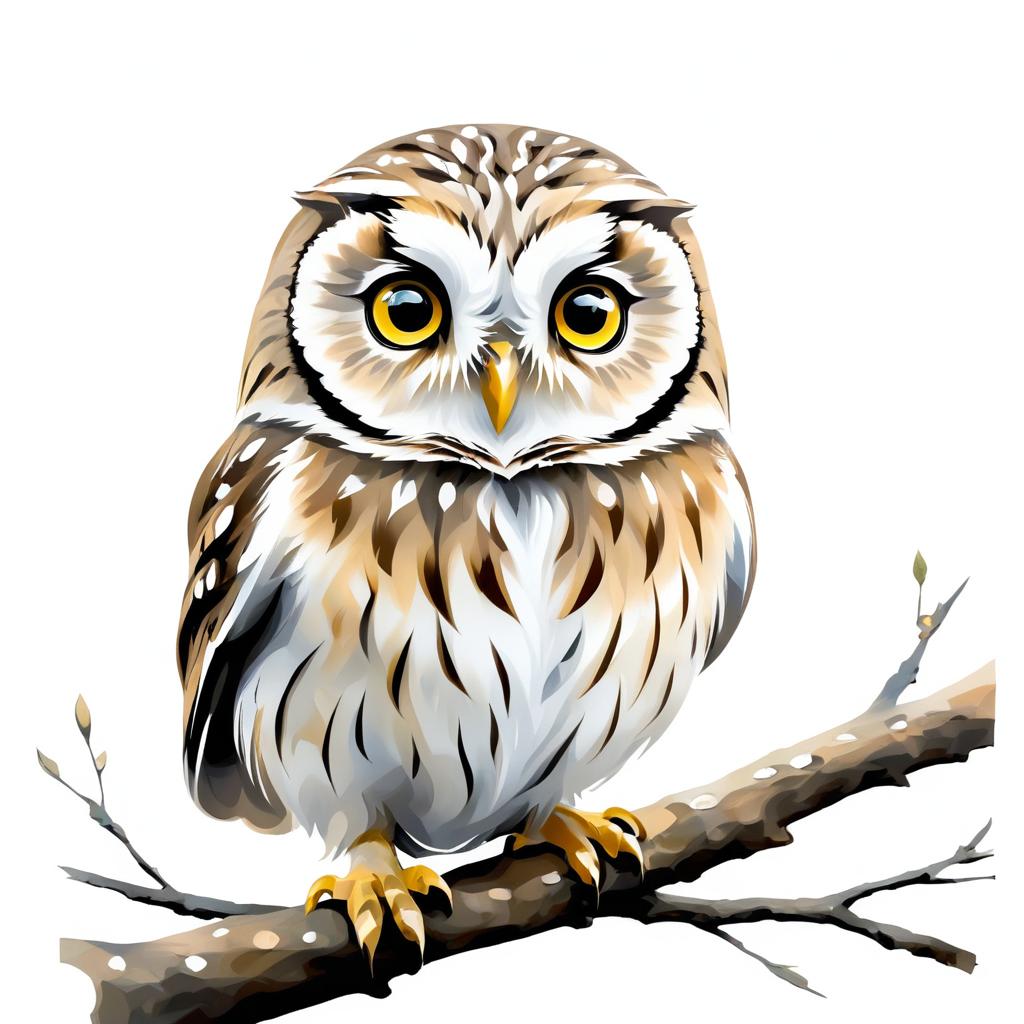 Curious Owl Painting Symbolizing Wisdom