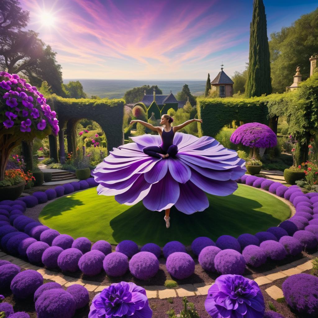 Dancer on a Giant Violet Flower