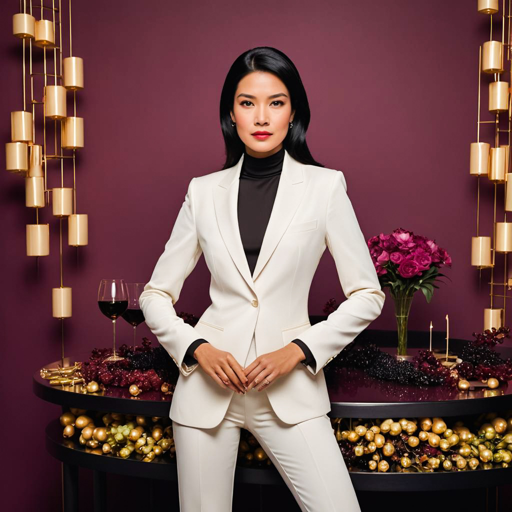 Confident Businesswoman in Elegant Photo Shoot