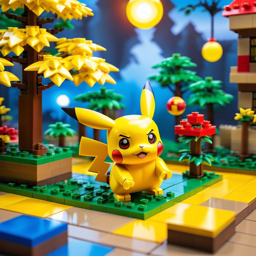 Pikachu as a Lego Figurine in Detail