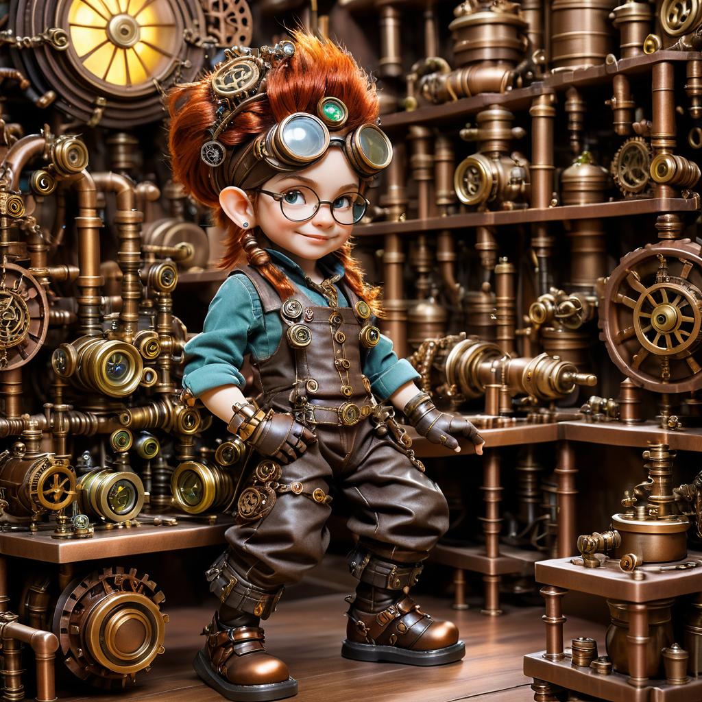 Steampunk Gnome Inventor in Action