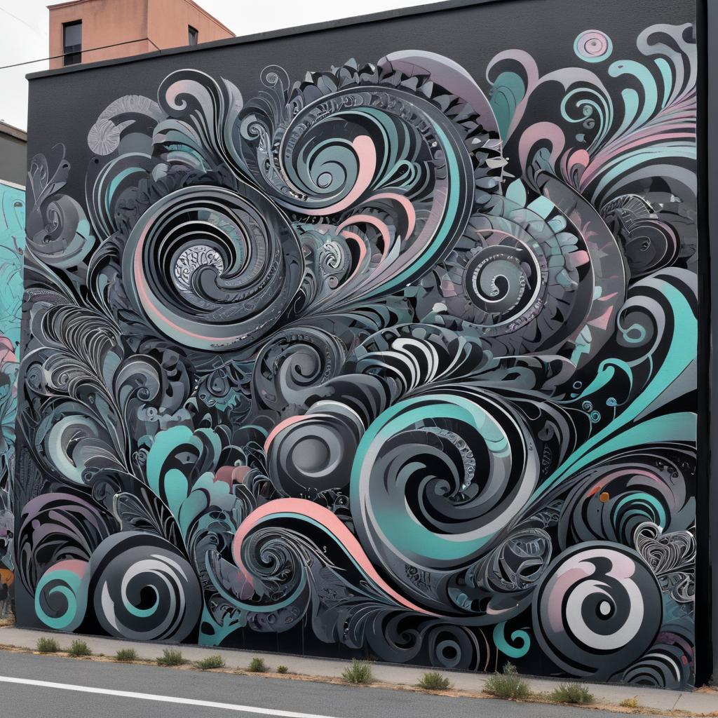 Surreal Roadside Graffiti in Pastels