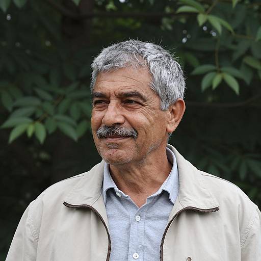 Middle-Aged Man Smiling Outdoors