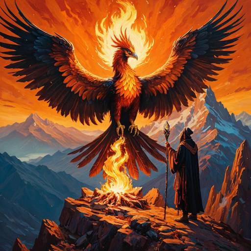 Phoenix and Sorcerer on Mountain Peak