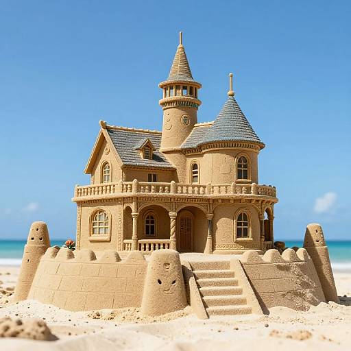 Victorian Sandcastle on Caribbean Beach
