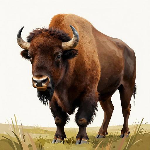 Stylized Naive Art Bison