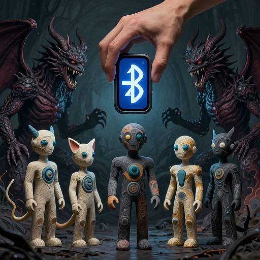 Dark Puppet Master with Abstract Puppets