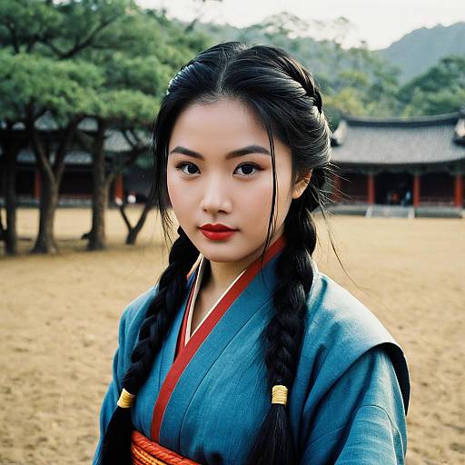 Realistic Mulan-Inspired Attire Portrait