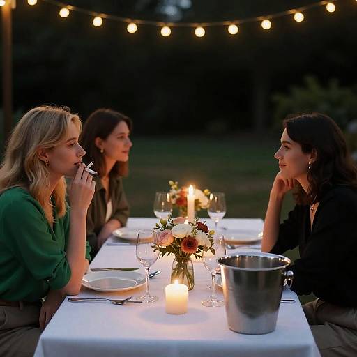 Charming Outdoor Dinner with Friends
