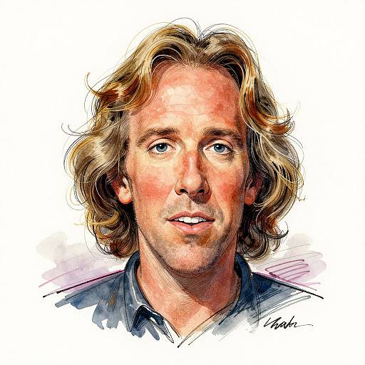 David Crosby Watercolor Caricature