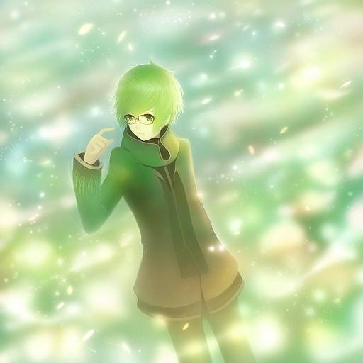 Illustration of Gumiya, vocaloid in the style of Sakimori (hououbds)