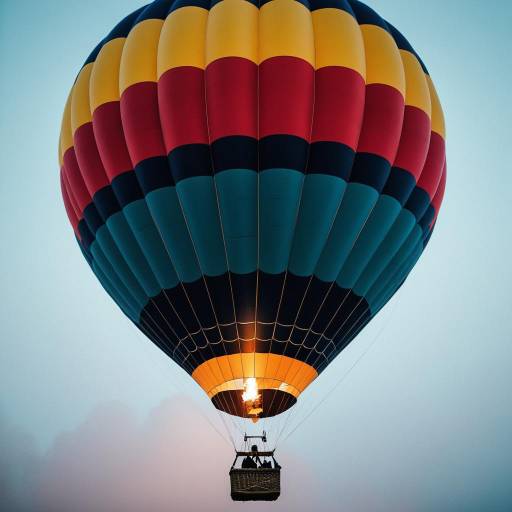 Colorful Hot Air Balloon in Morning Mist Colorful Hot Air Balloon in Morning Mist