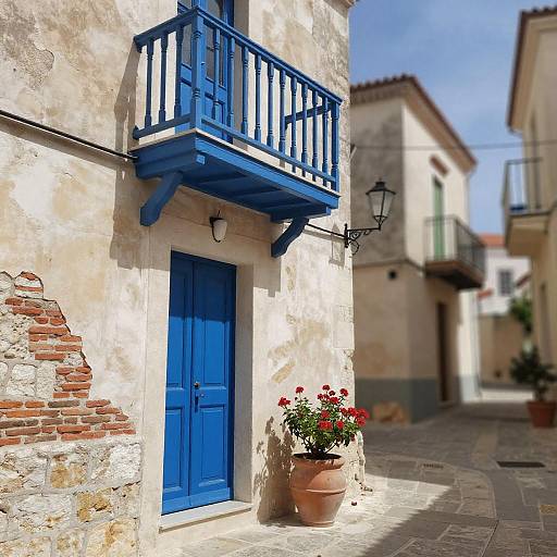 Charming Mediterranean Alley with Blue Door