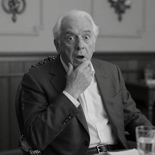 Shocked Elderly Man in Ornate Setting