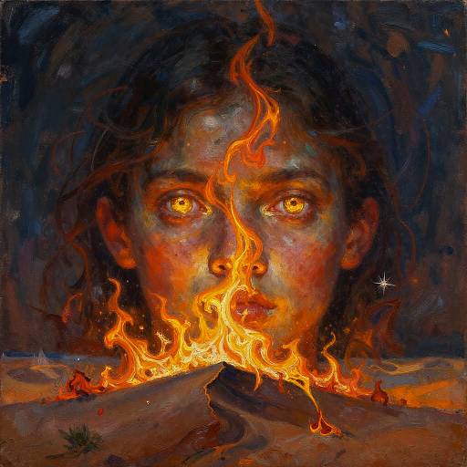 Burning Desert Mirage Duality Painting