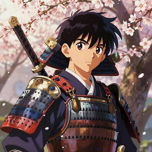 Futuristic Samurai Anime Portrait