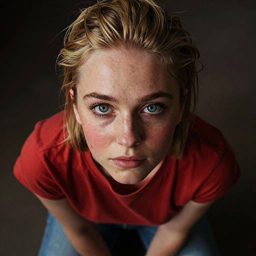 Cinematic High Angle Portrait of Woman