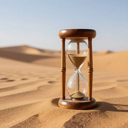 Serene Hourglass on Golden Dunes