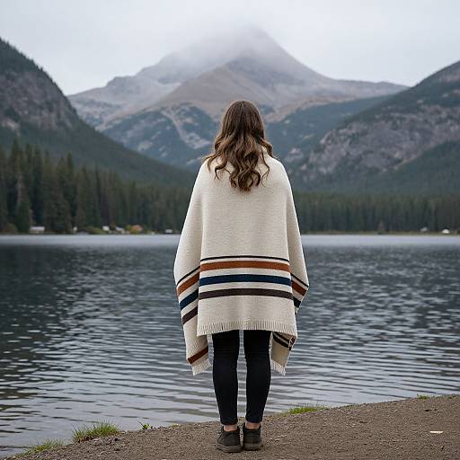 Woman Wrapped in Blanket at Sparks Lake